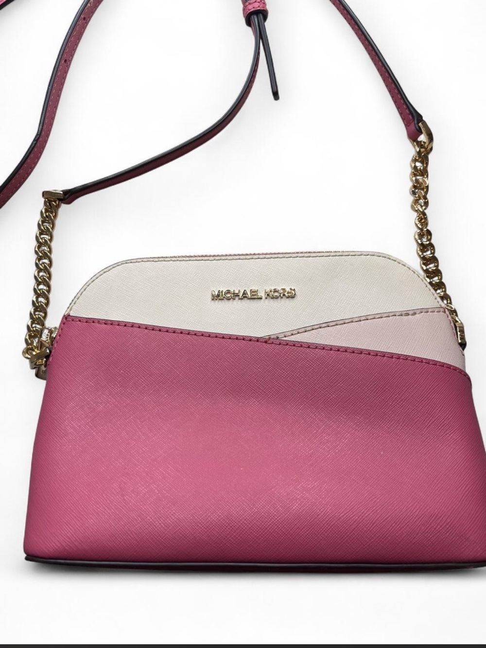 Michael Kors Pink, Cream & Light Pink Leather Crossbody